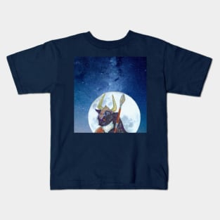 Cat Viking of the Moon Kids T-Shirt